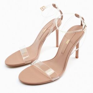 Zara high heel vinyl sandals